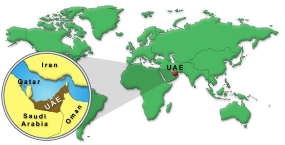 UAE map location